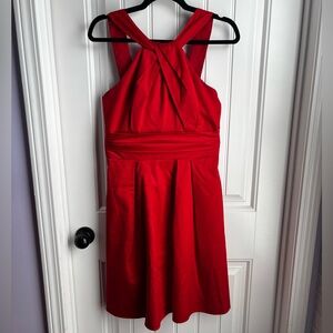 David's Bridal Vibrant Red Dress Halter Top size 6